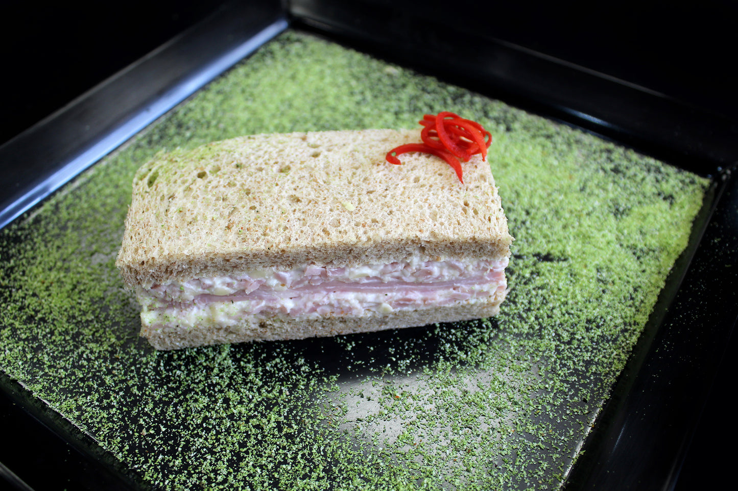 Sándwich miga jamón artesanal queso de fundo