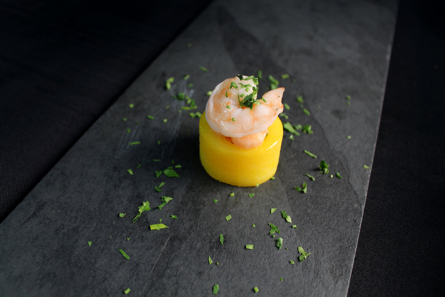 Bocado papa chilota camarón