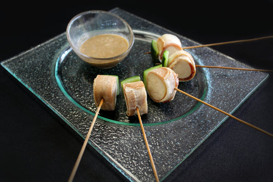 Brocheta de ave bacon