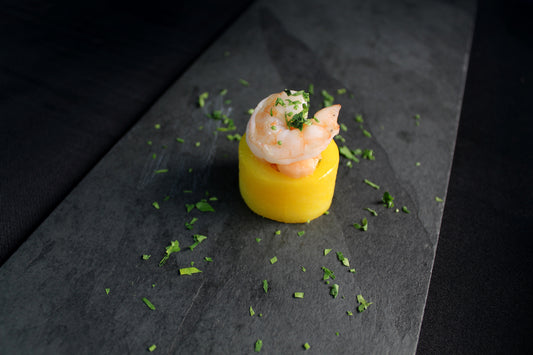 Bocado papa chilota camarón